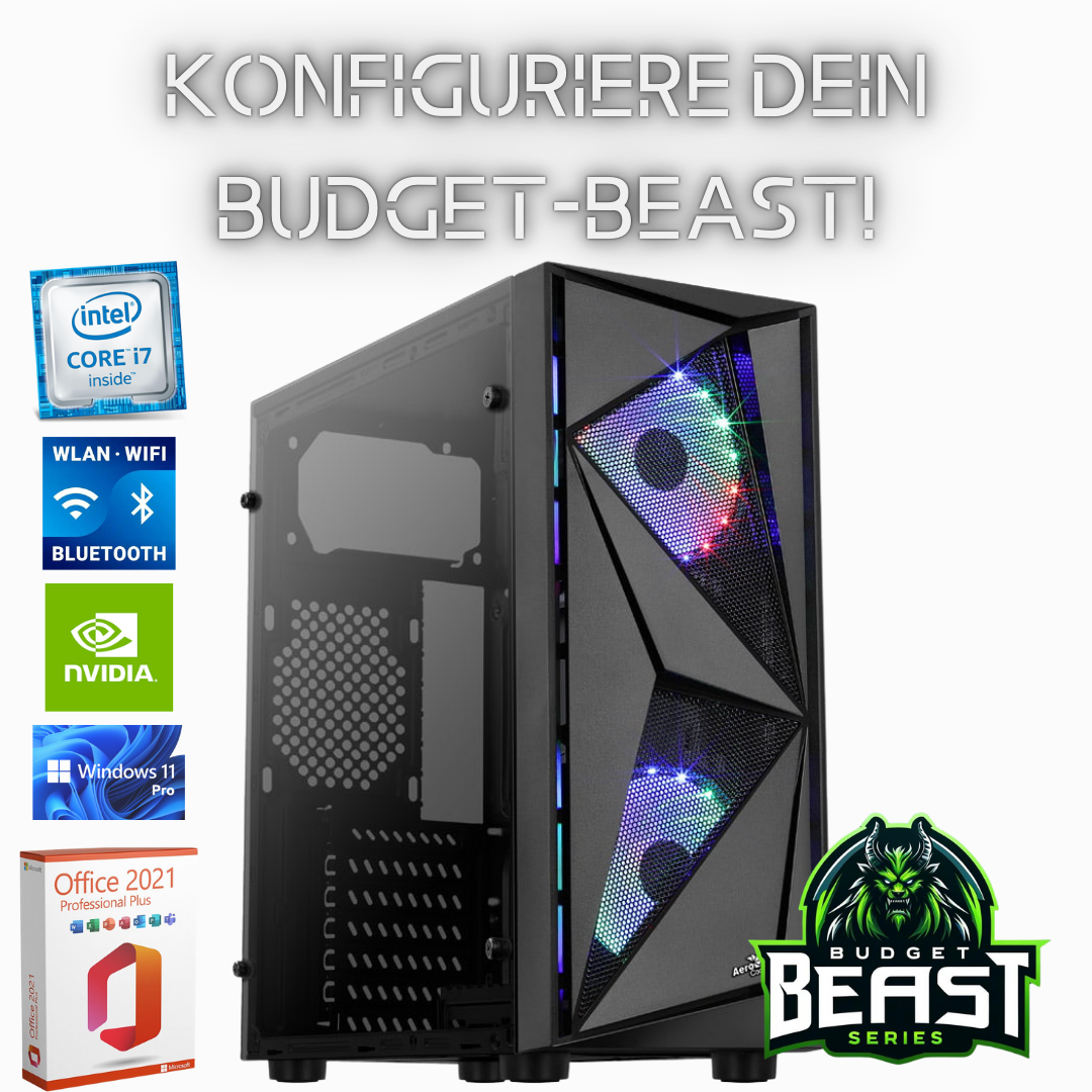 Gaming-PC Budget Beast V2 – Dein Einstieg: bis 4.0 GHz | 8-64GB RAM | RX 580 8GB (optional) | Konfigurierbar