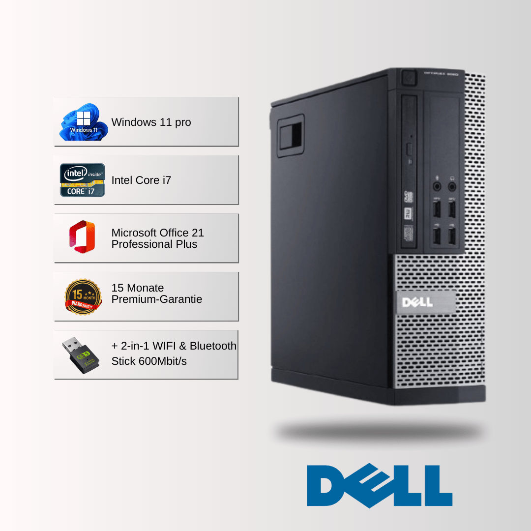 Dell Optiplex 9020 SFF i7 4790, 32GB RAM, 1TB SSD, Win 11 Pro, Office 21 - konfigurierbar - Mjtronics