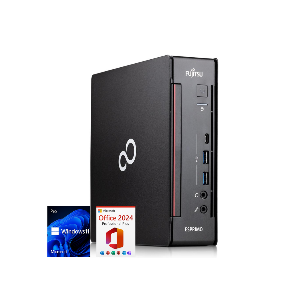 Fujitsu Esprimo Q958 Mini PC i3 8100T, 16GB RAM, 256GB SSD, Win 11 Pro, Office 24