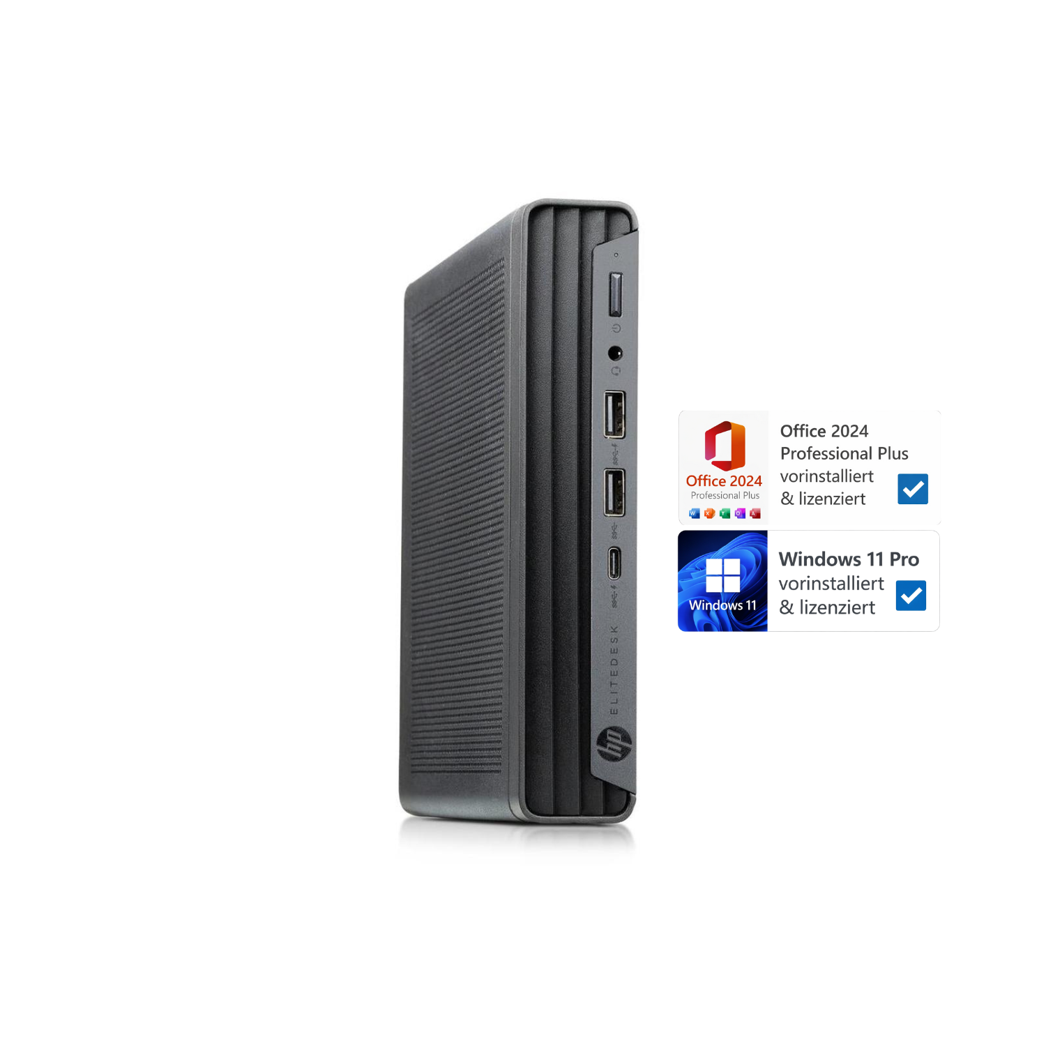 HP EliteDesk 800 Mini-PC | Intel Core I3-10100T | 16 GB RAM | 512 GB SSD | Windows 11 Pro | Office 2024