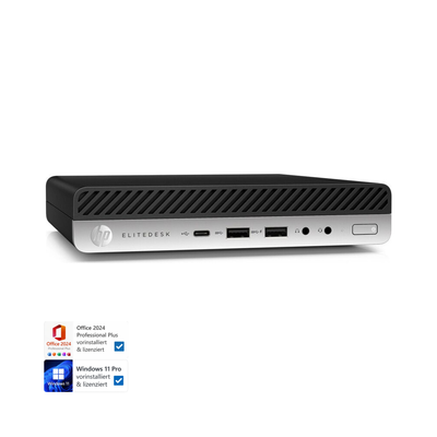 HP EliteDesk 800 Mini-PC | Intel Core I5-8500T | 16 GB RAM | 256 GB SSD | Windows 11 Pro | Office 2024