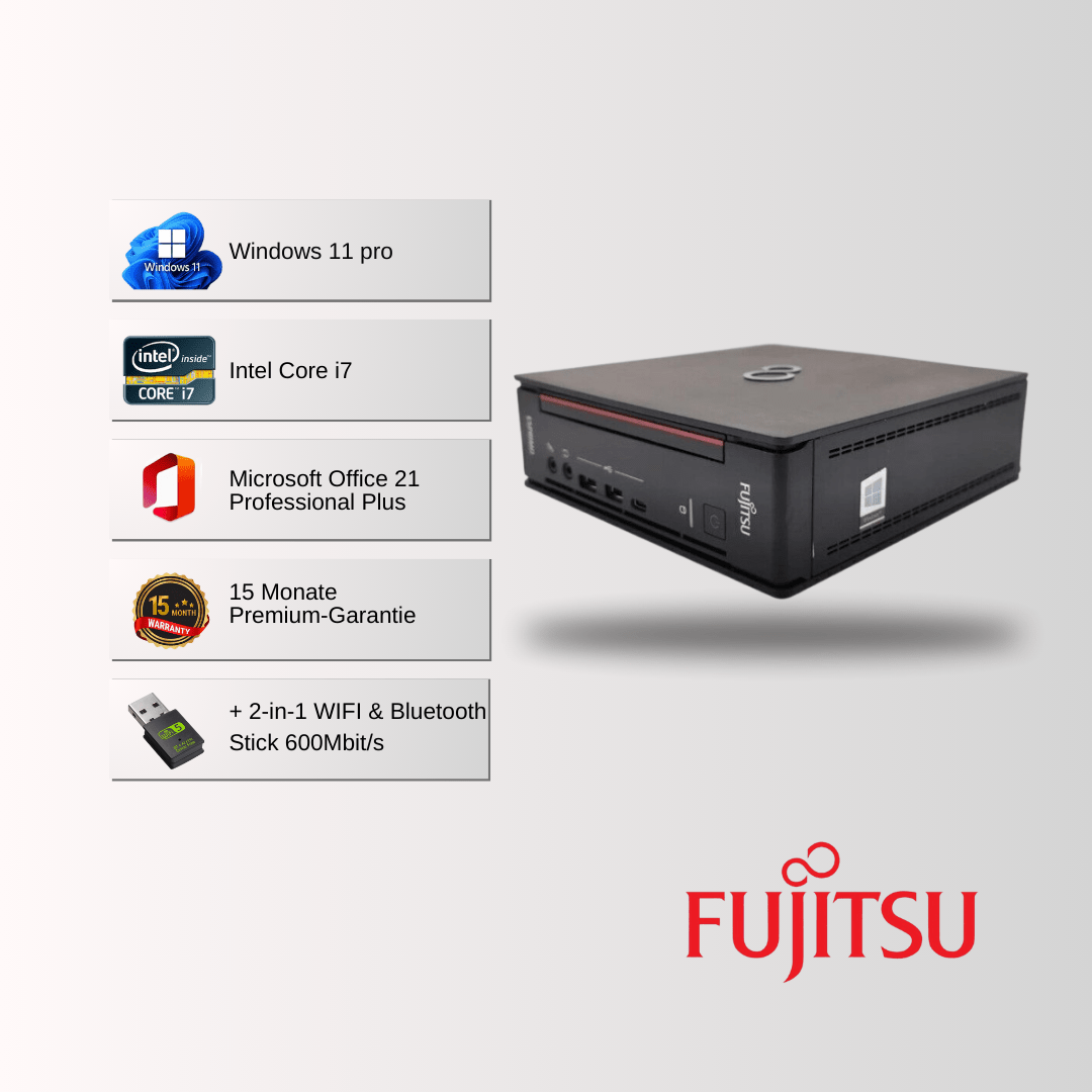 Fujitsu Esprimo Q957 Mini PC i7 7700, 32GB RAM, 1TB SSD, Win 11 Pro, Office 21 - konfigurierbar - Mjtronics