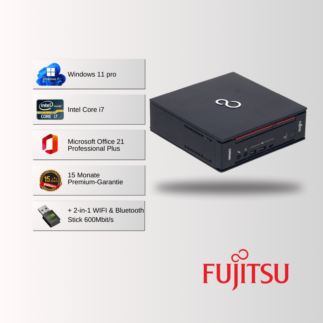 Fujitsu Esprimo Q958 Mini PC i7 8700T, 64GB RAM, 1TB SSD, Win 11 Pro, Office 21 - konfigurierbar - Mjtronics